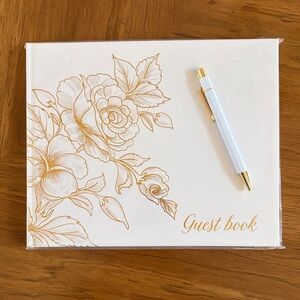 Elegant White and Gold Guest Book